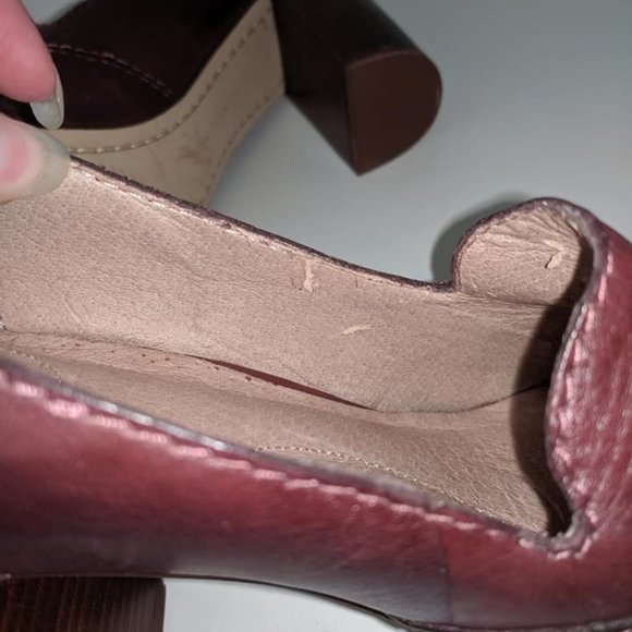 Land's End Leather Loafer Pumps Heels Size 6 - Picture 3 of 6